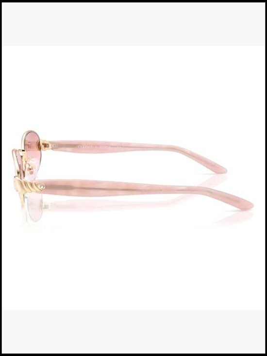 Vintage Oval Metal Acetate Sunglasses with Seashell Diamond Accents main image 5